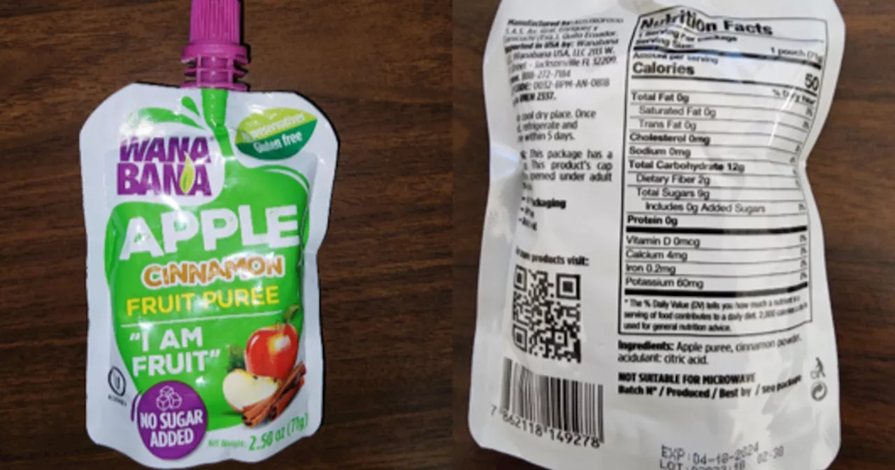 FDA urging parents to test their kids for lead after eating WanaBana apple cinnamon puree pouches