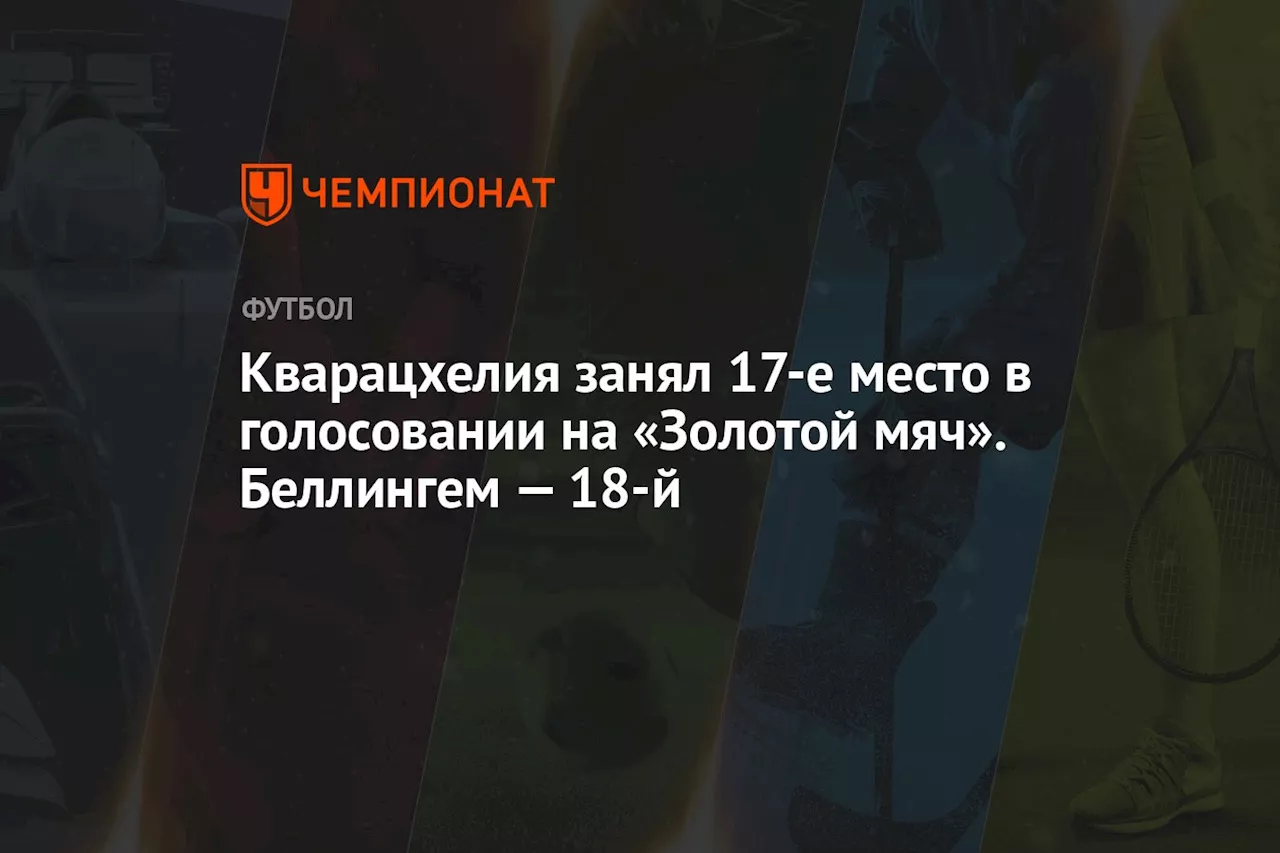 Кварацхелия занял 17-е место в голосовании на «Золотой мяч». Беллингем — 18-й