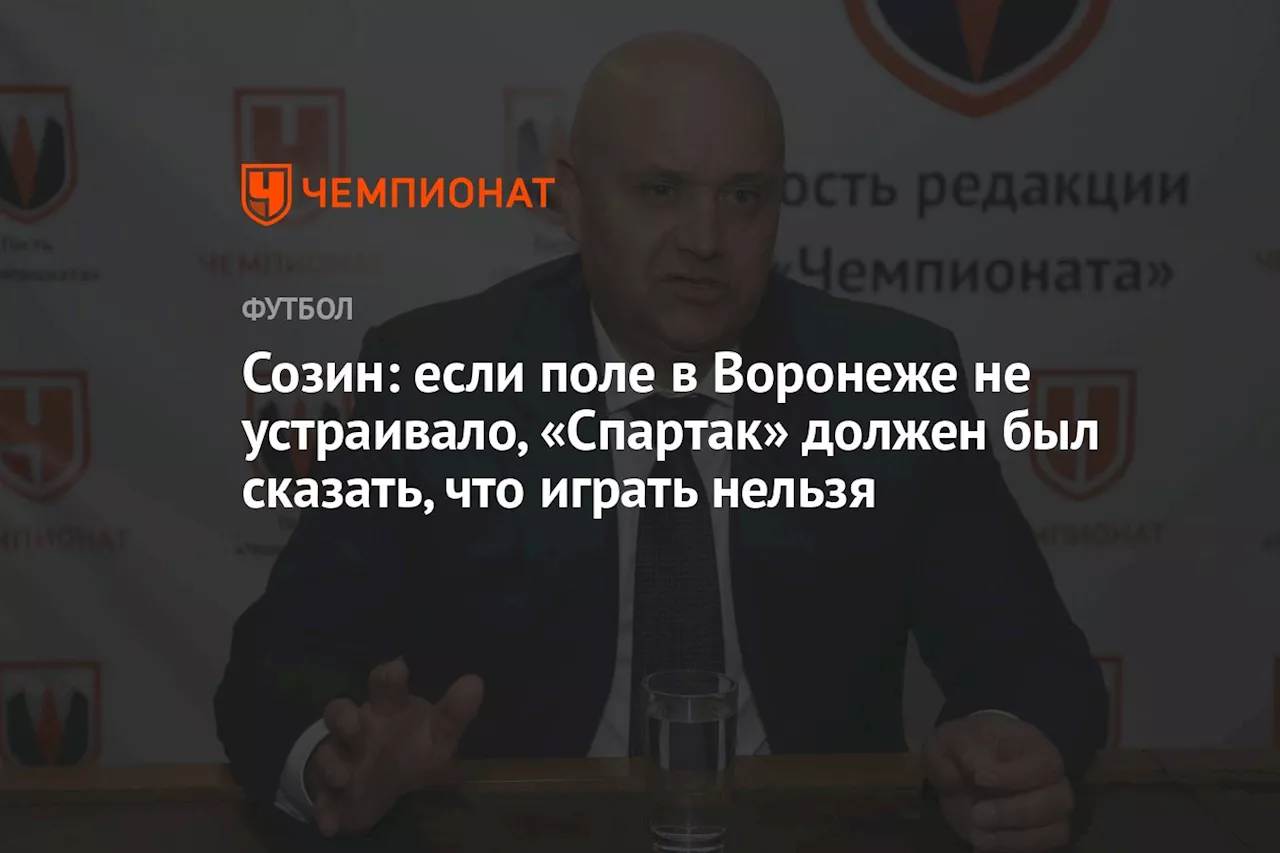 Созин: если поле в Воронеже не устраивало, «Спартак» должен был сказать, что играть нельзя