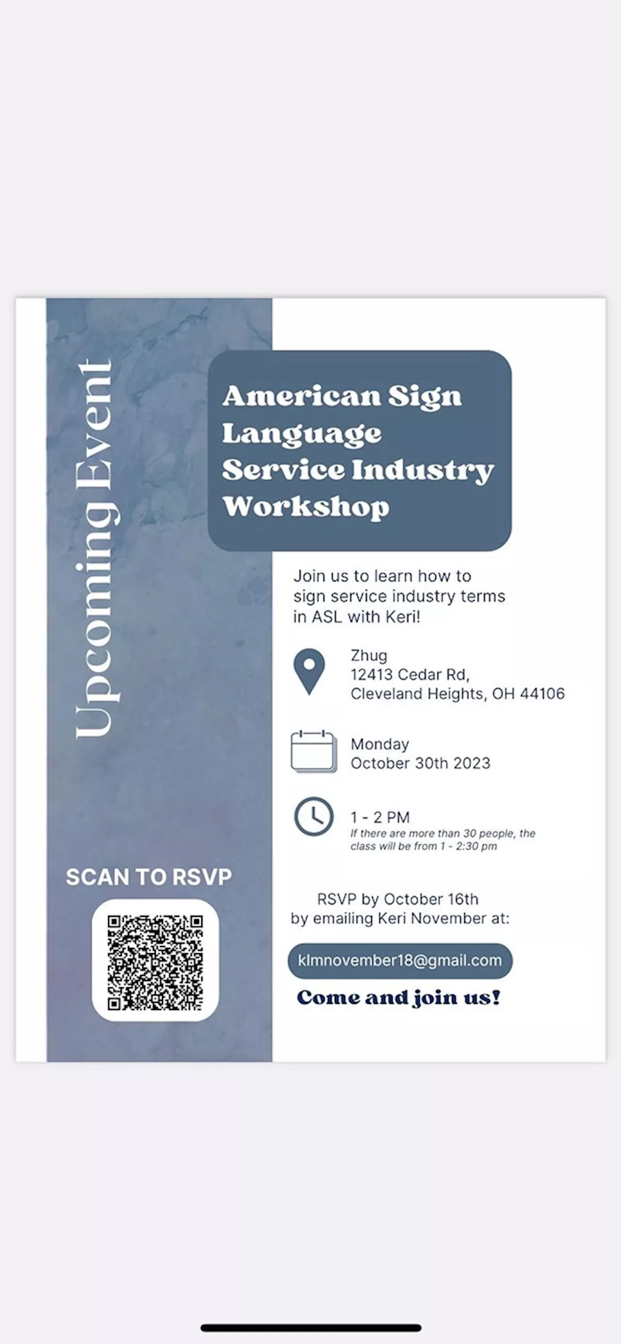 FREE AMERICAN SIGN LANGUAGE SERVICE INDUSTRY WORKSHOP