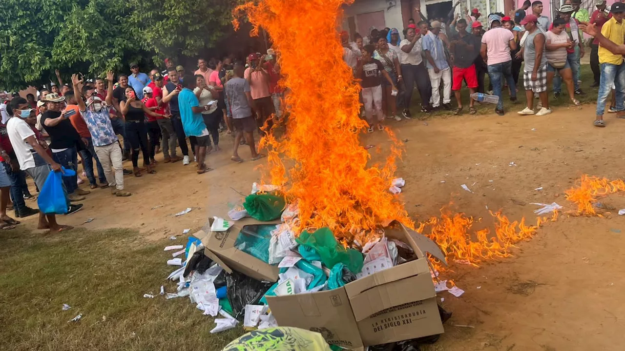 Comunidad quemó el material electoral de 7 mesas en Tiquisio, Bolívar