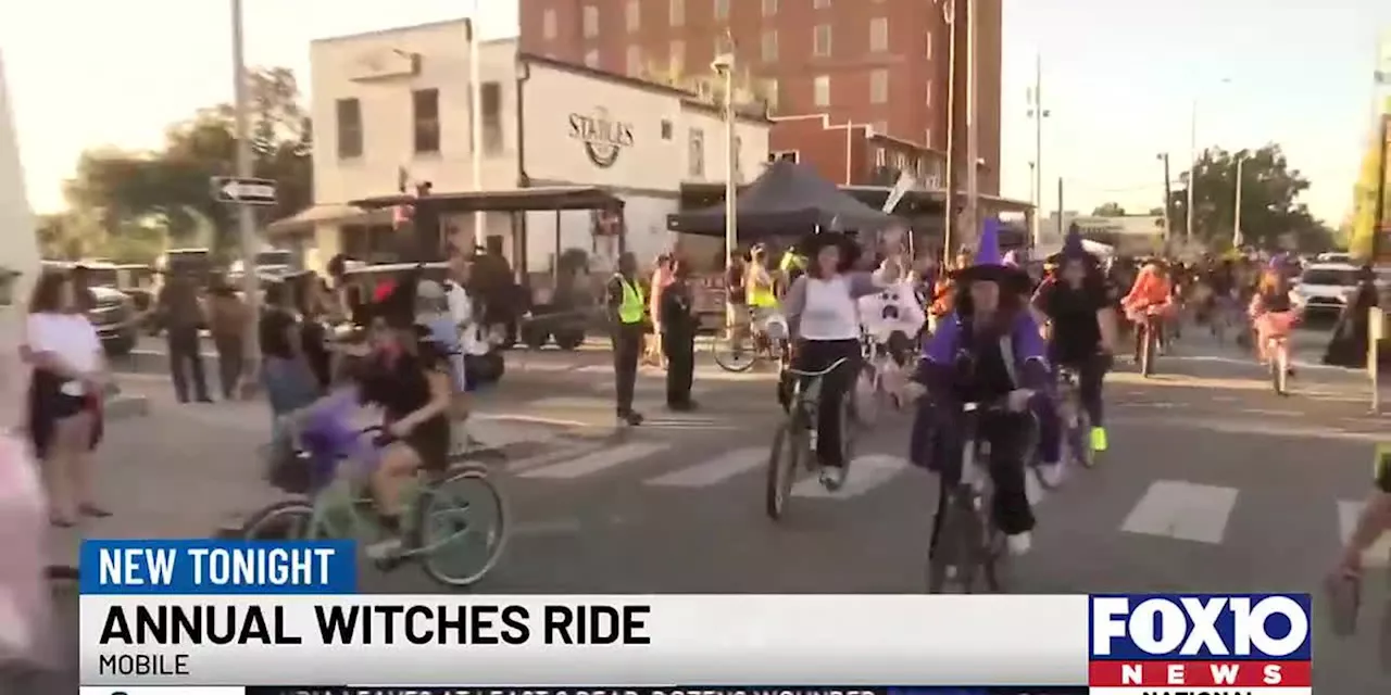 Hundreds of witches trade broomsticks for bicycles in annual Witches Ride fundraiser