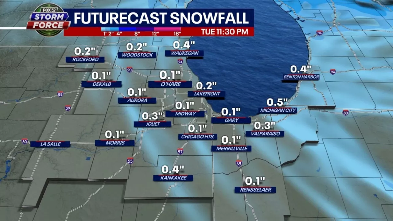 Chicago's first snow of the season is about to fall