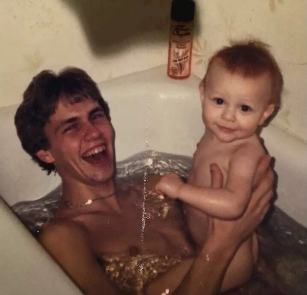 Father and son recreate baby photo and the results are horrifying