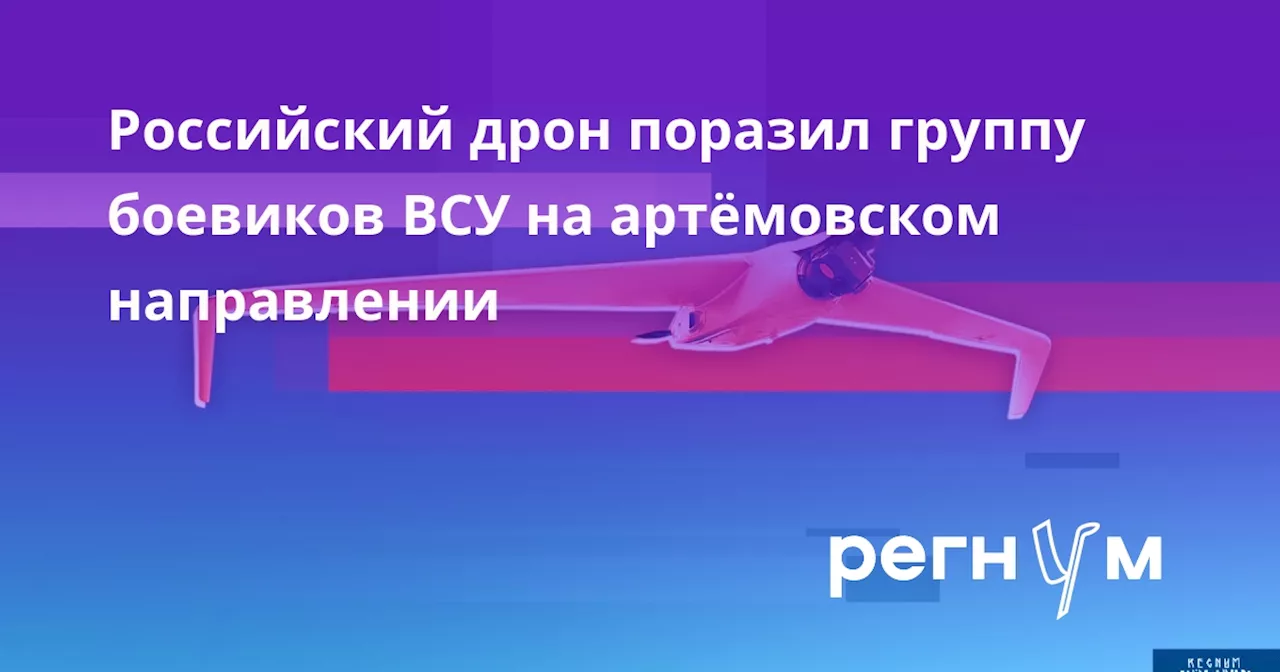 Российский дрон поразил группу боевиков ВСУ на артёмовском направлении