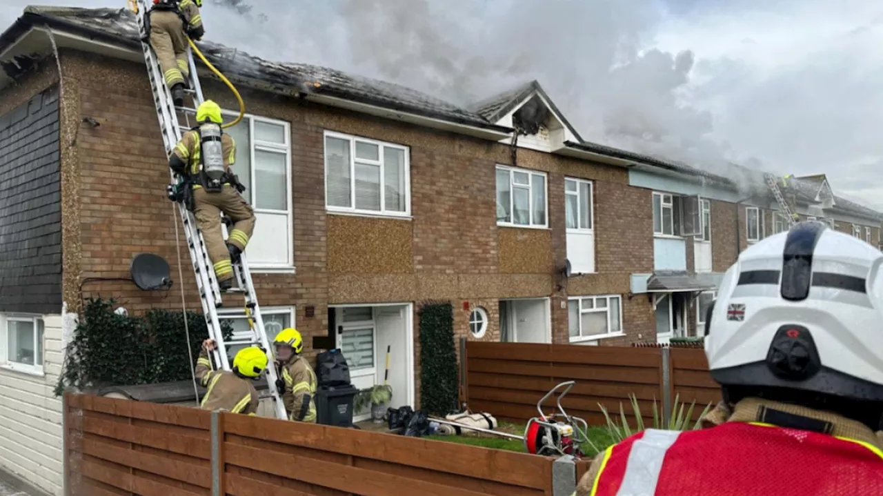 Essex firefighters tackle fire in Basildon terraced houses due to 'discarded cigarette'