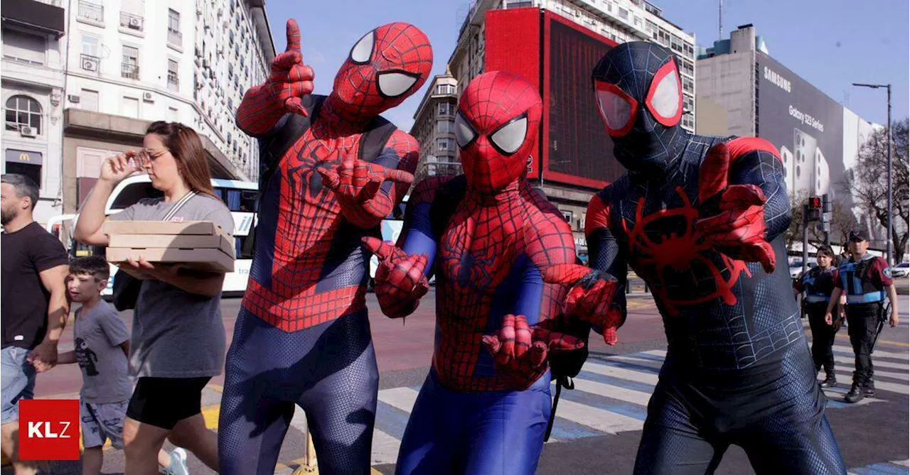 Guinness World Records:Hunderte „Spider-Men“ wollen in Argentinien einen Weltrekord aufstellen