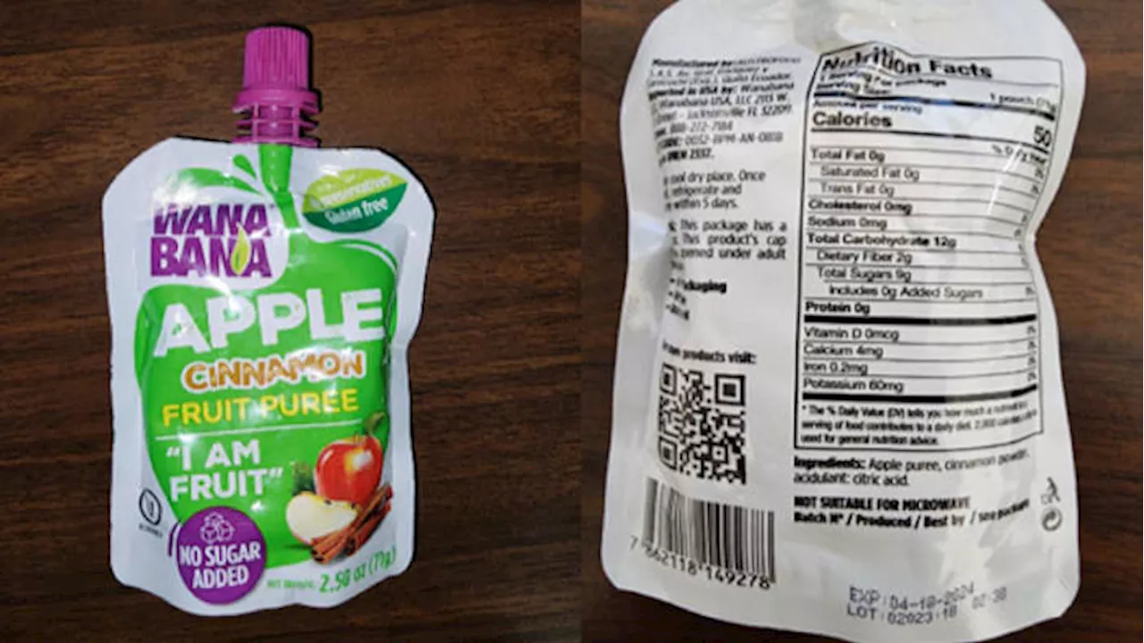 FDA warns of extremely high lead levels in some WanaBana fruit pouches