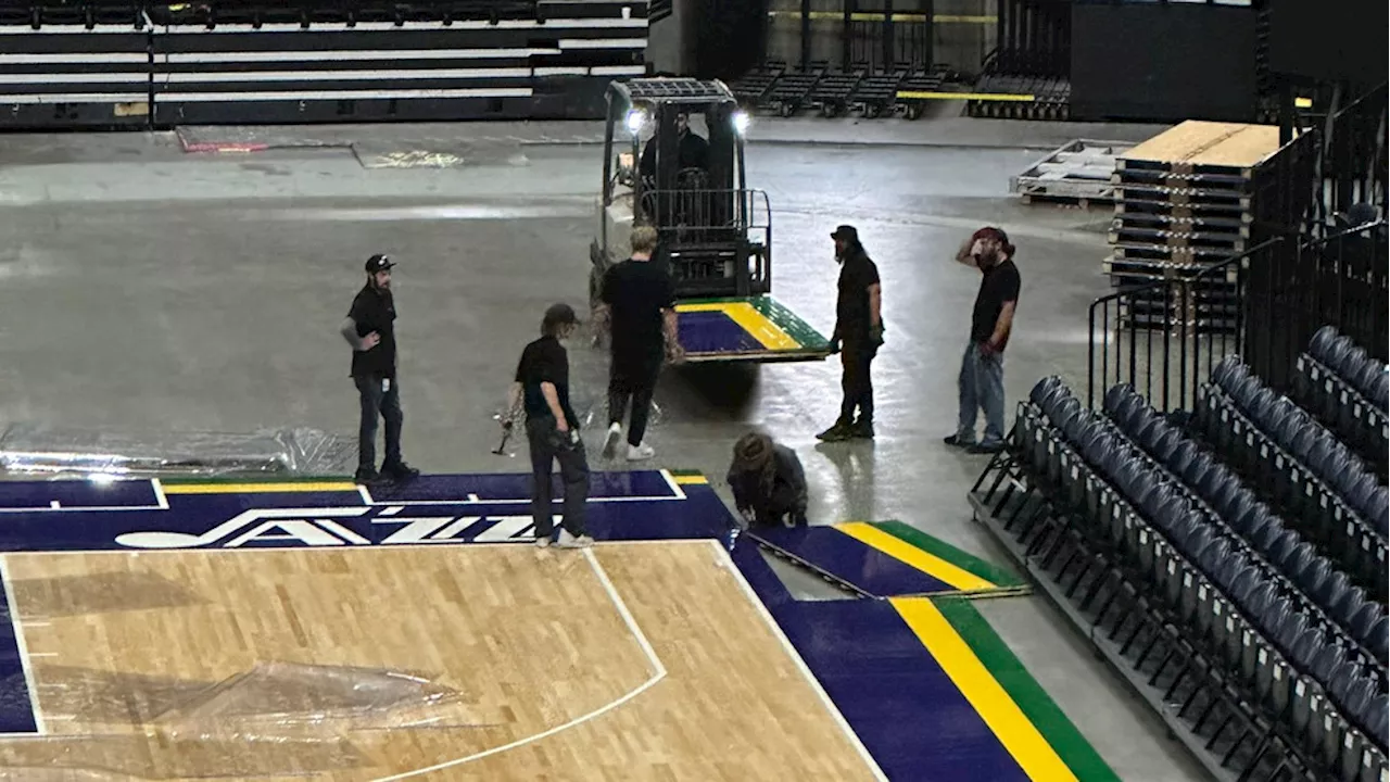 Utah Jazz unveils new court, launches peanut butter drive for families in need