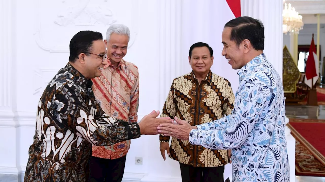 Anies-Ganjar-Prabowo Kompak Berbatik Parang saat Makan Siang di Istana: Tidak Janjian