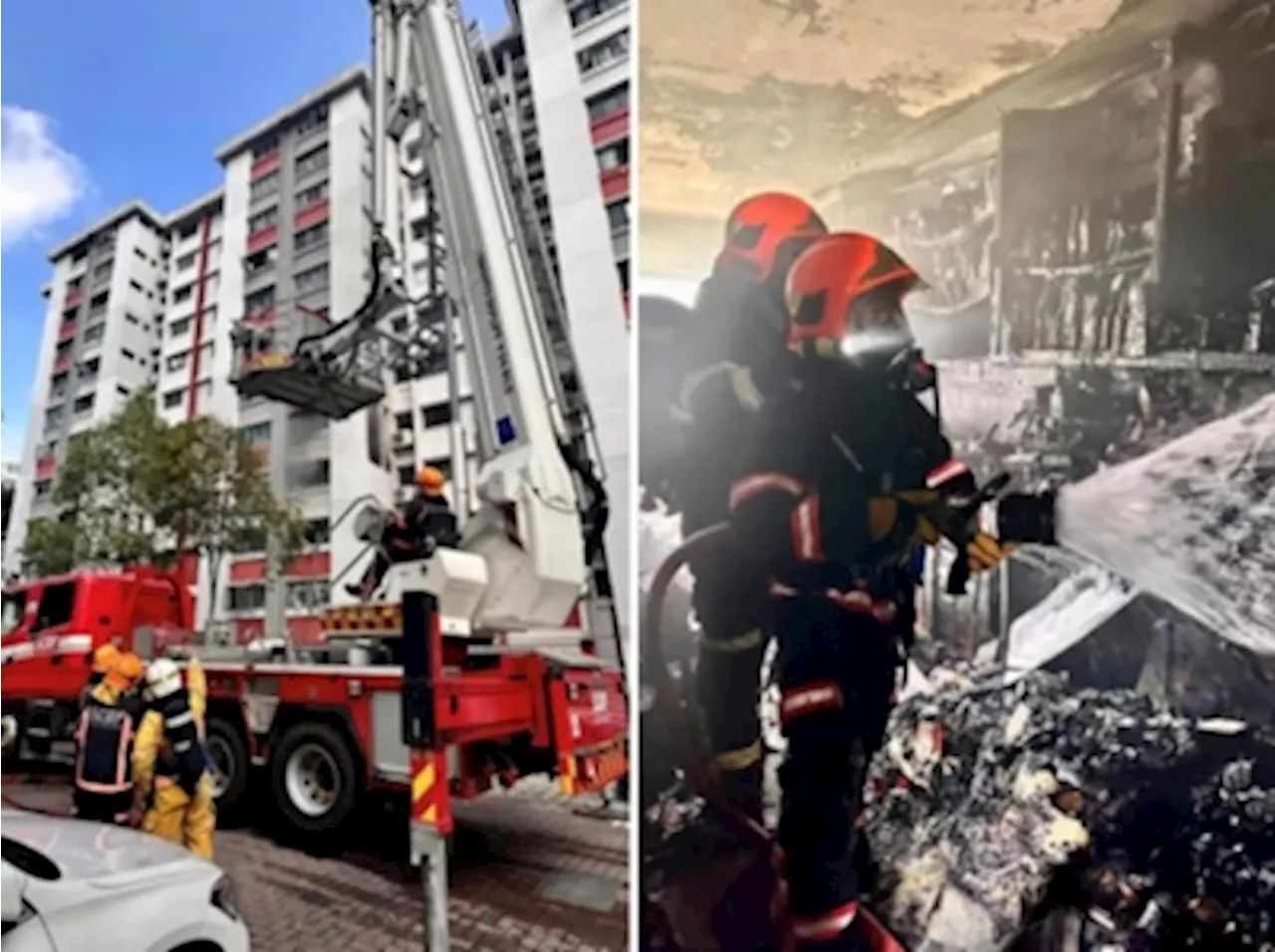 Singapore Ang Mo Kio HDB flat catches fire, 60 residents evacuated after ; no injuries reported