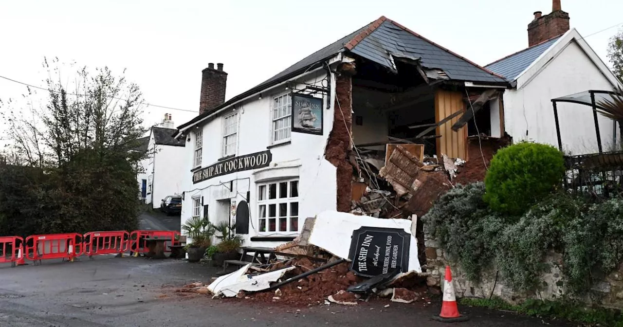 Devon pub in horror wall collapse as Ship Inn bar and restaurant near Exeter closes