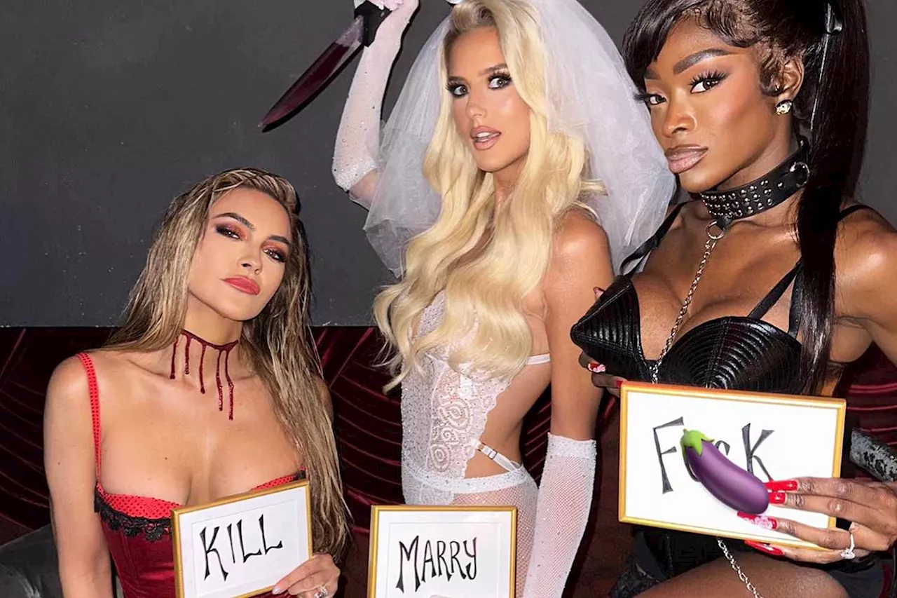 Selling Sunset's Chrishell, Emma and Chelsea Are a Triple Threat in Racy Halloween Costume