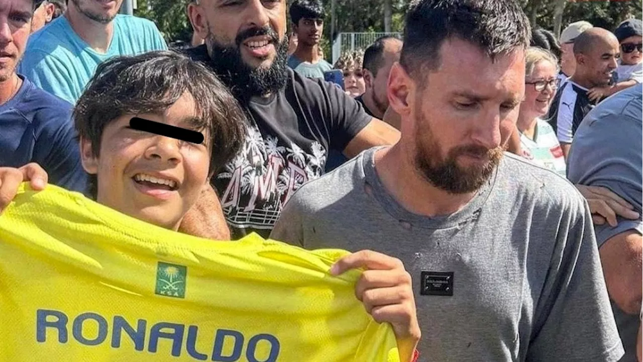 Niño 'se burla' de Messi en su cara y le recuerda a Cristiano Ronaldo