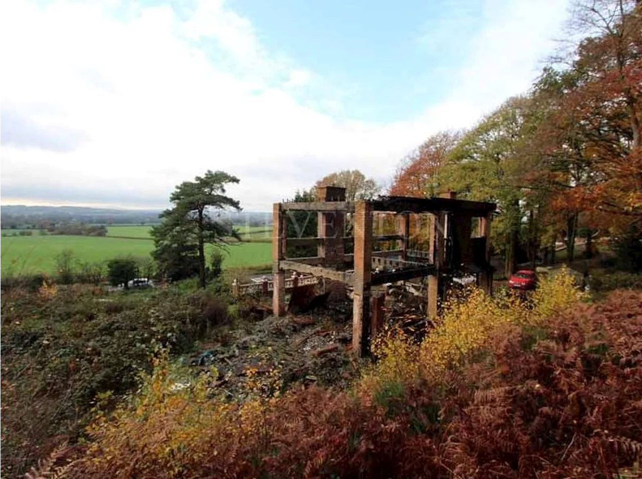 Fire-ravaged detached house with spectacular panoramic views up for sale with big price tag