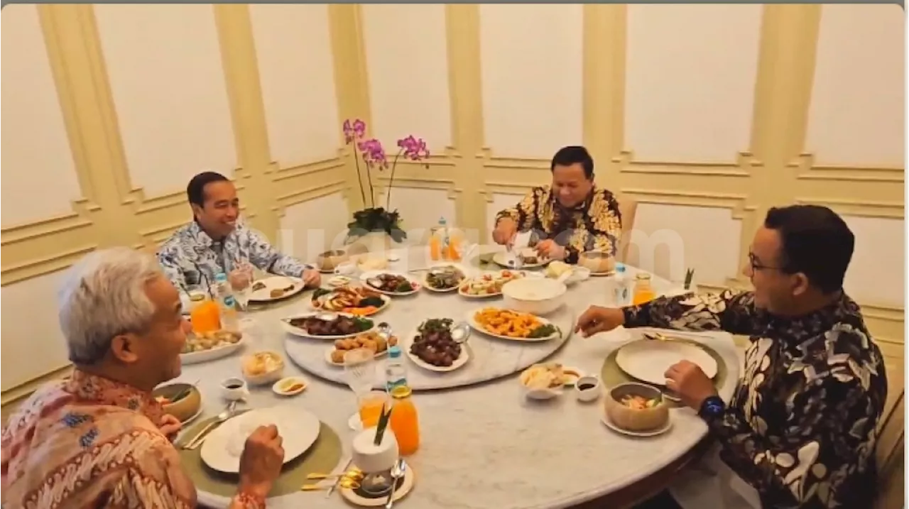 Canda Tawa 3 Capres di Depan Jokowi, Dipancing Prabowo-Ganjar Putar-putar Meja Makan