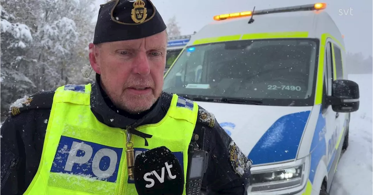 Vägen mot Norge avstängd på grund av snöoväder