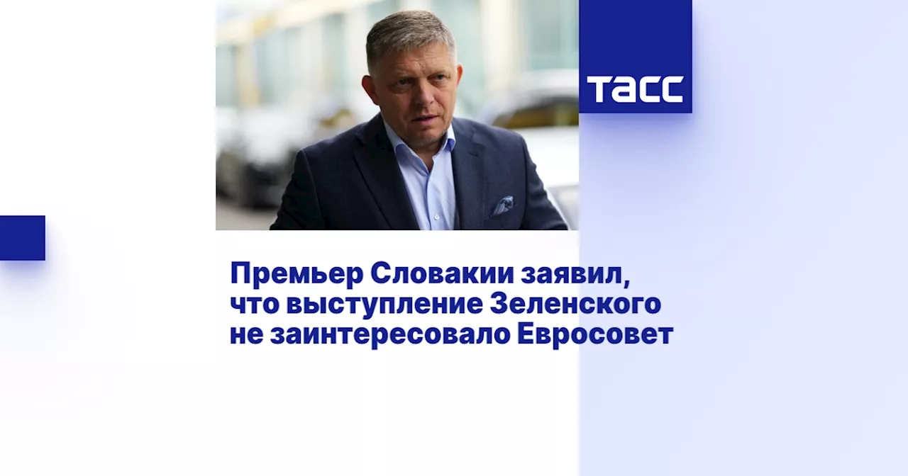 Премьер Словакии заявил, что выступление Зеленского не заинтересовало Евросовет