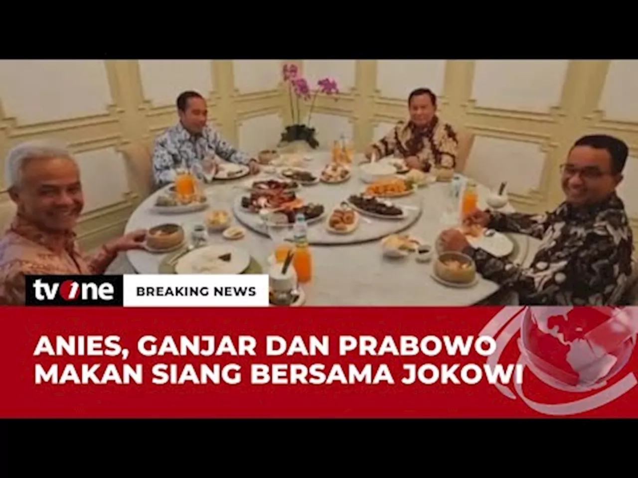 Momen Presiden Jokowi Makan Siang Bersama 3 Bacapres di Istana Negara