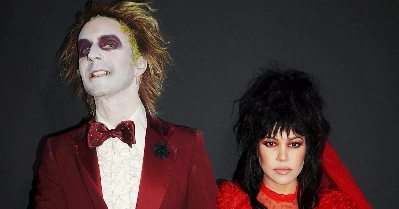 Kourtney Kardashian and Travis Barker Rock ‘Beetlejuice’ Costumes