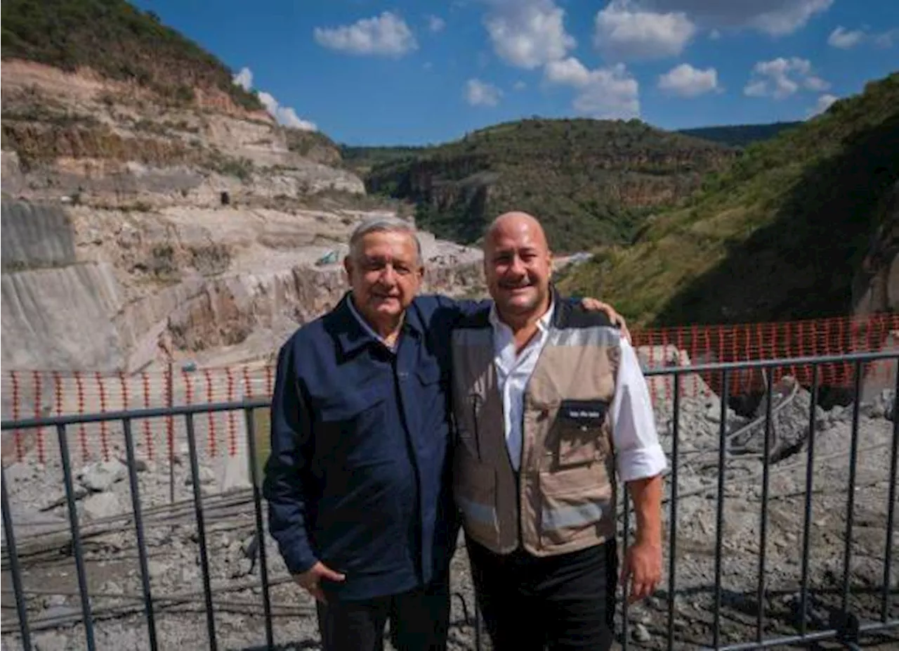 AMLO y Alfaro supervisan presa El Zapotillo; aseguran que en febrero ya estará operando