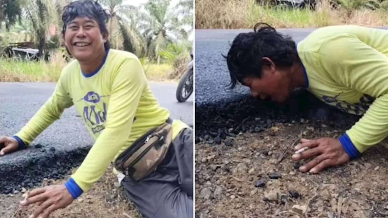 Viral Seorang Pria Sujud Syukur Jalan di Daerahnya Diperbaiki, Warga: 37 Tahun Baru Diaspal