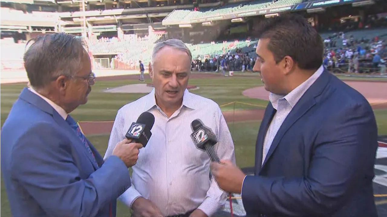 MLB Commissioner Rob Manfred speaks to 12News at the World Series