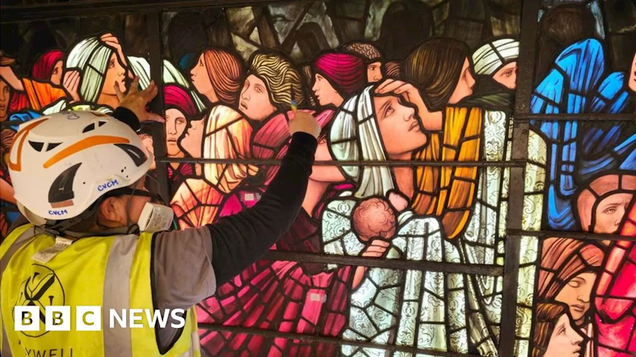 Birmingham Cathedral's restored stained-glass windows revealed