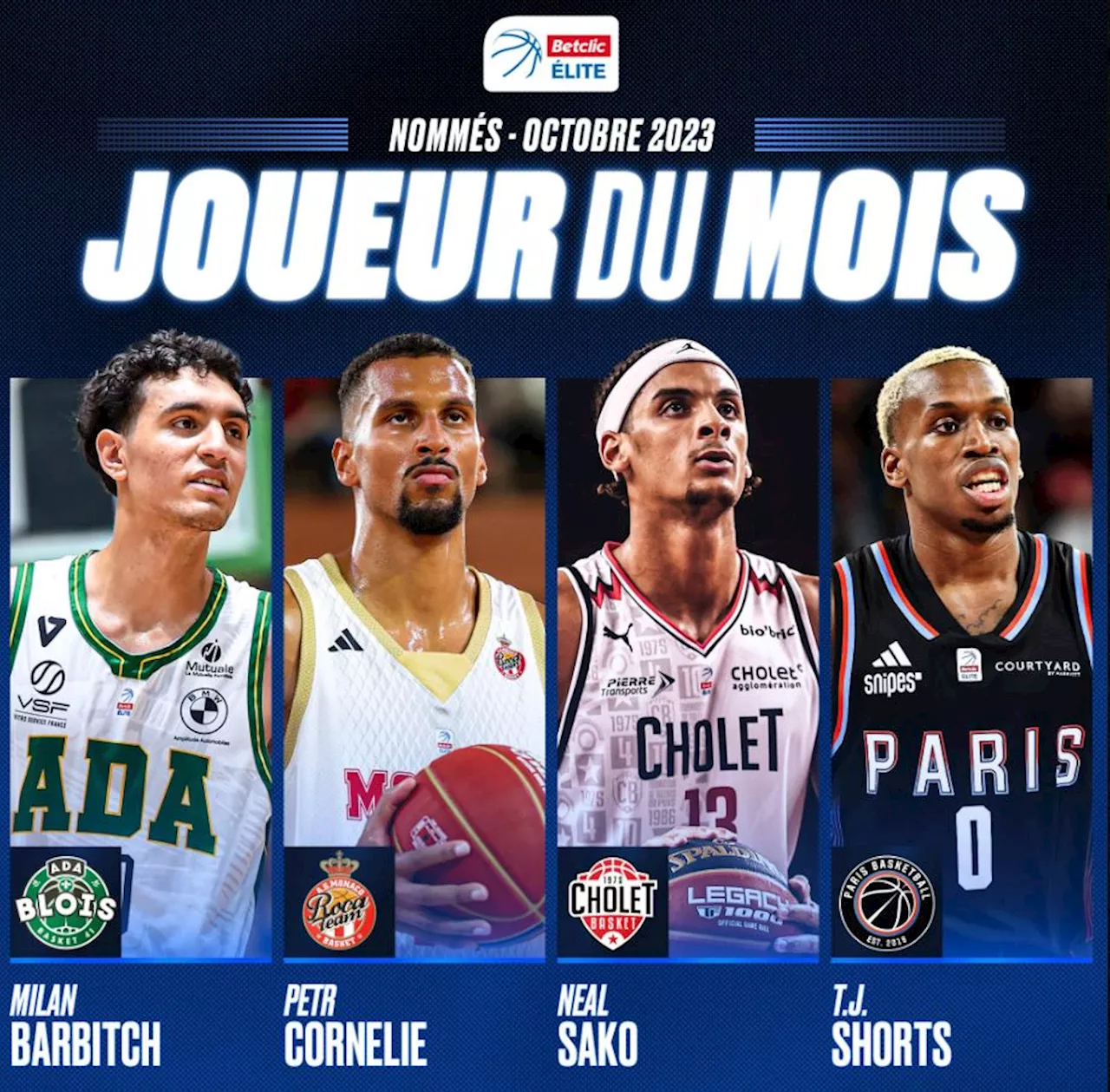 T.J. Shorts, Barbitch, Cornelie et Sako nominés pour le titre de MVP du mois d’octobre