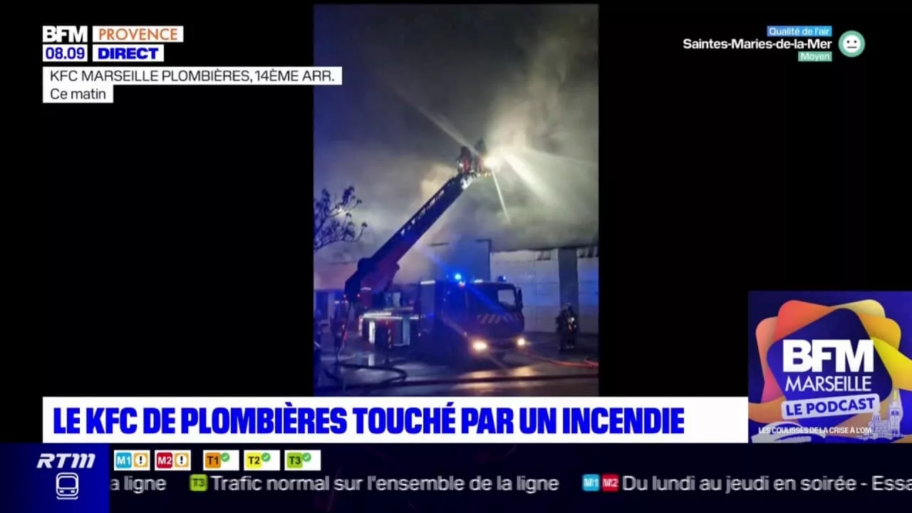 Marseille: le KFC de Plombières touché par un incendie