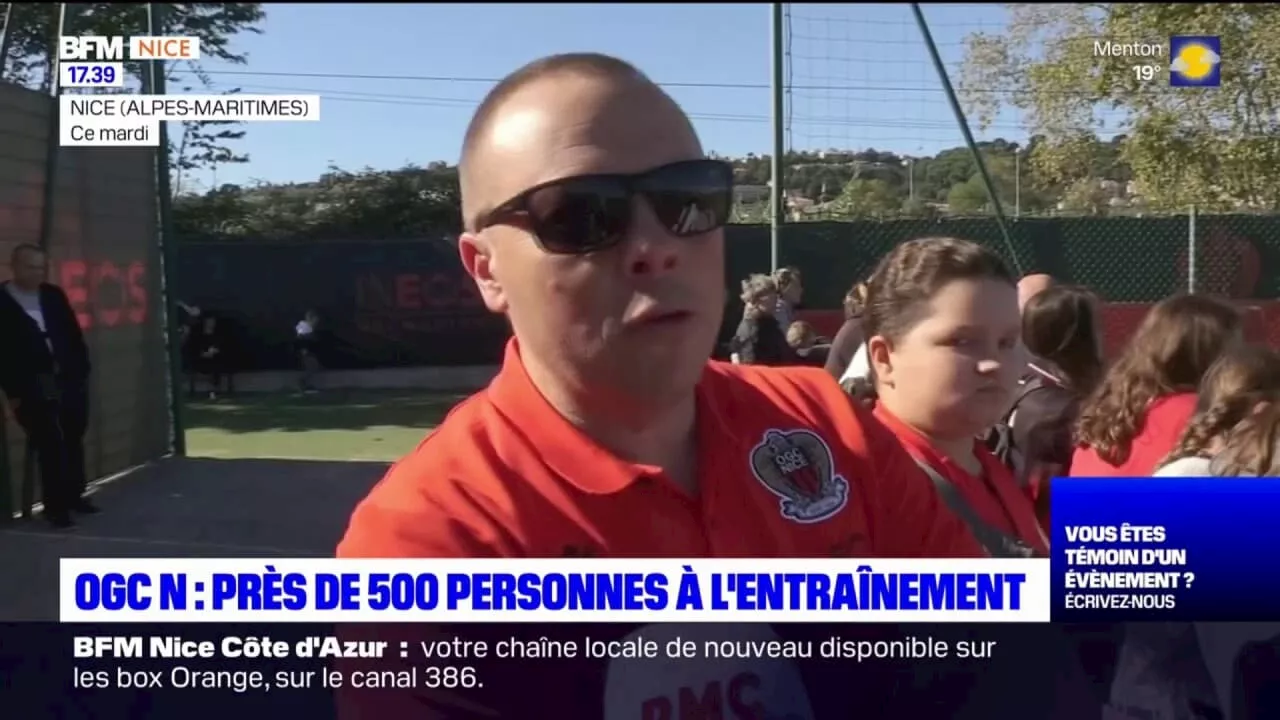 OGC Nice: près de 500 personnes présentes lors de l'entraînement