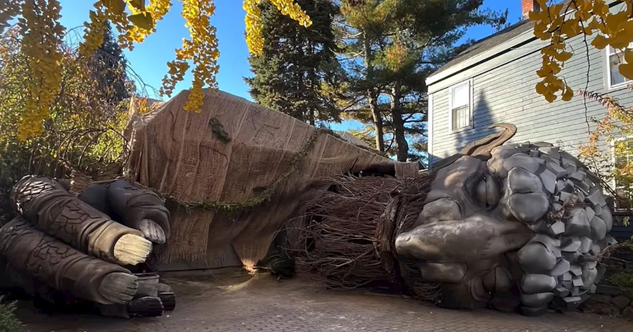 Father Constructs Massive Norwegian-Inspired Troll for Halloween