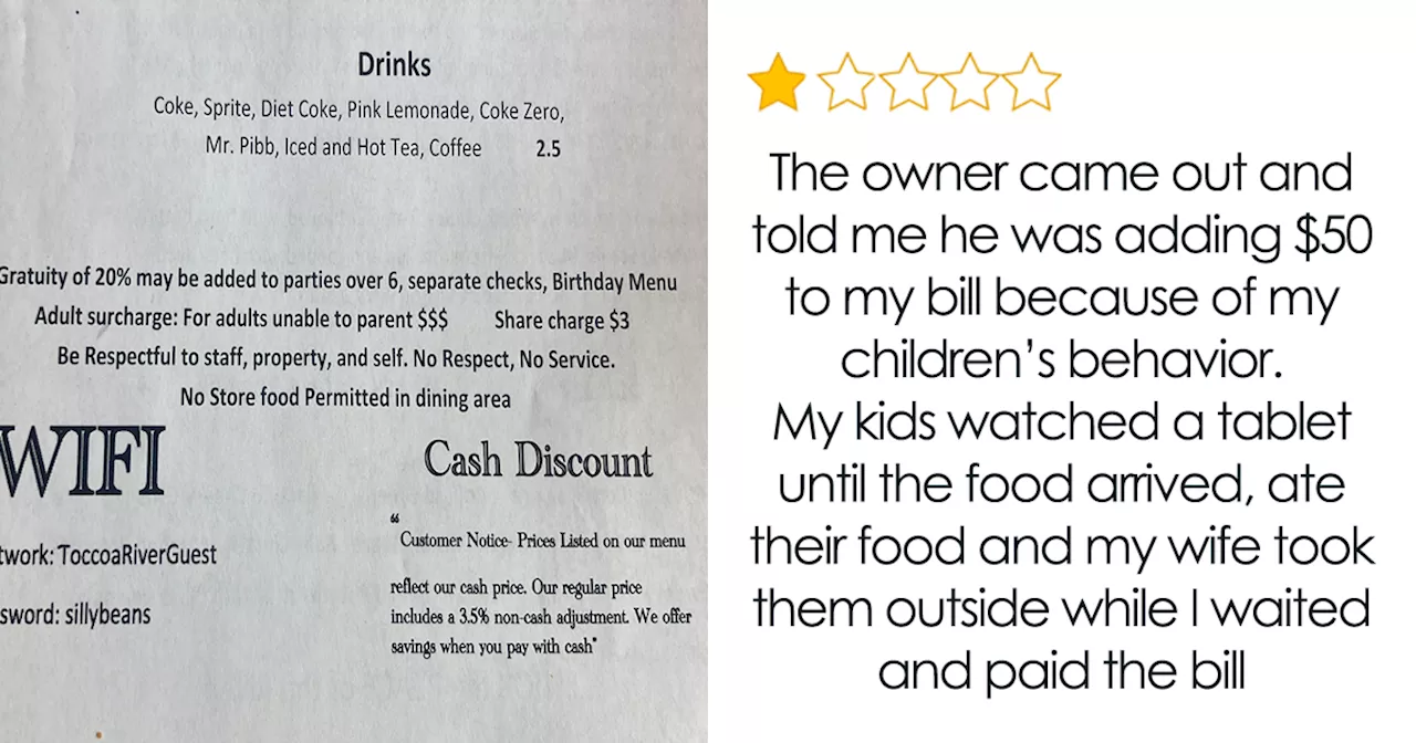 People Point Out Red Flags In A Restaurant Menu, The Least Of Which Are Fines For Unruly Kids