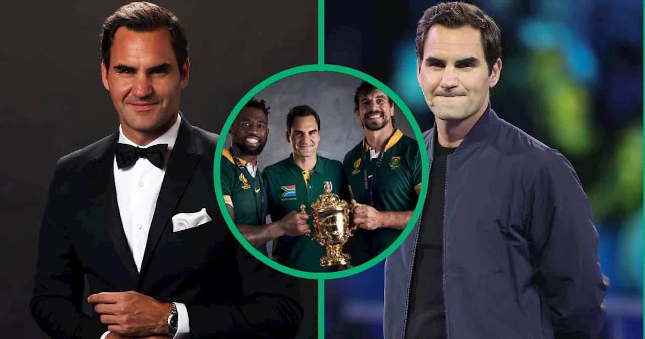 RWC: Springbok Fans Are Fuming Over Former Tennis Player Roger Federer Holding the All Blacks Jersey