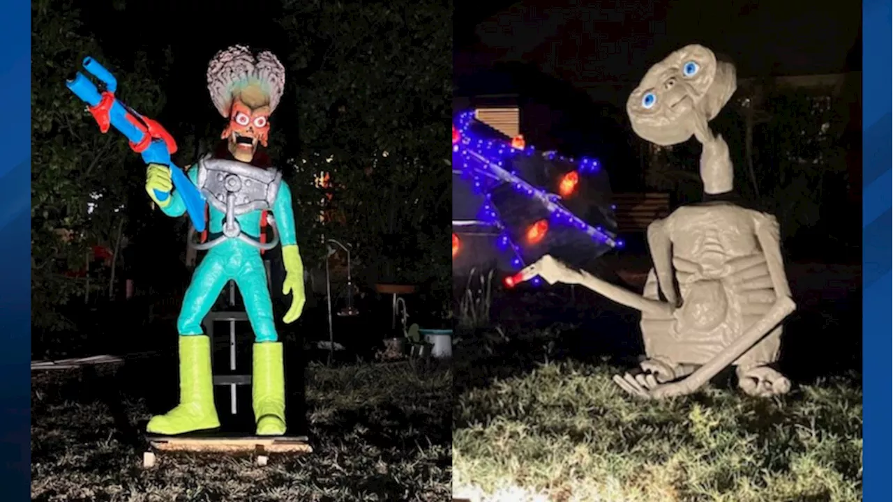 South Austin couple transforms construction waste into spine-chilling Halloween yard art