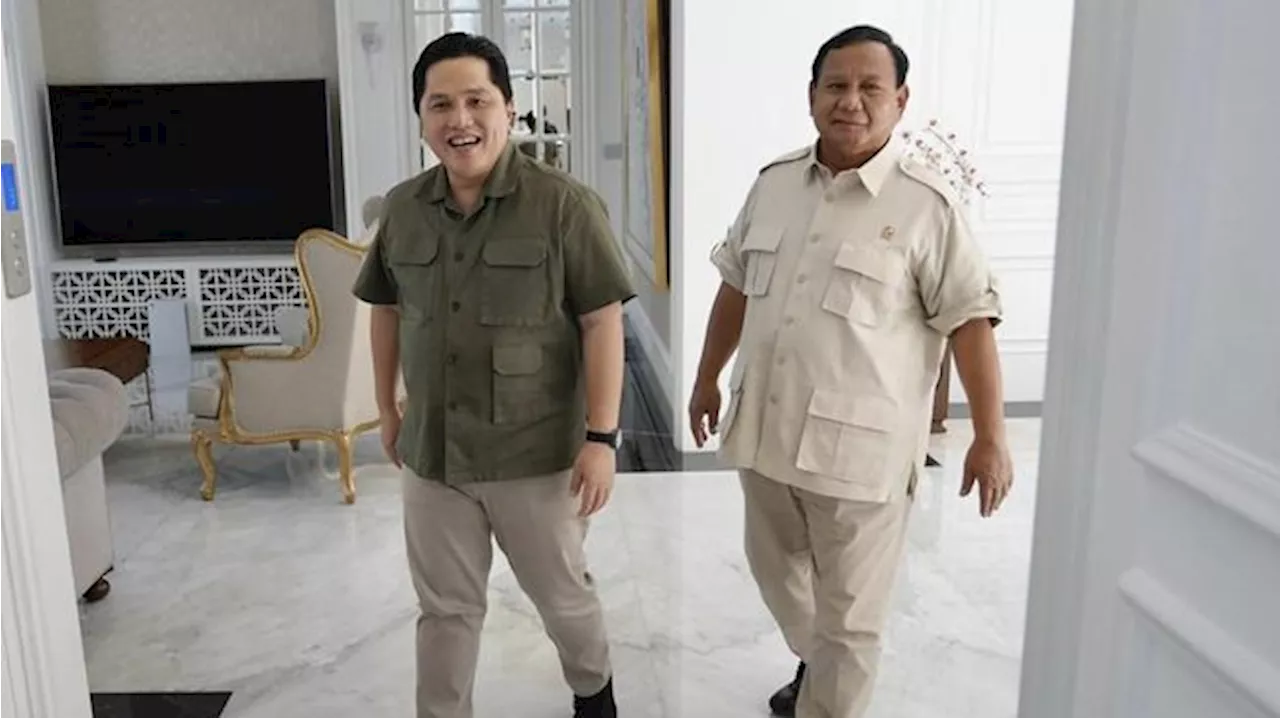 Prabowo Sambangi Rumah Erick Thohir, Makan Bersama dan Bahas Dukungan