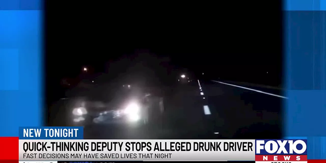 Dash cam video shows deputy stopping an alleged drunk driver moments before potential crash