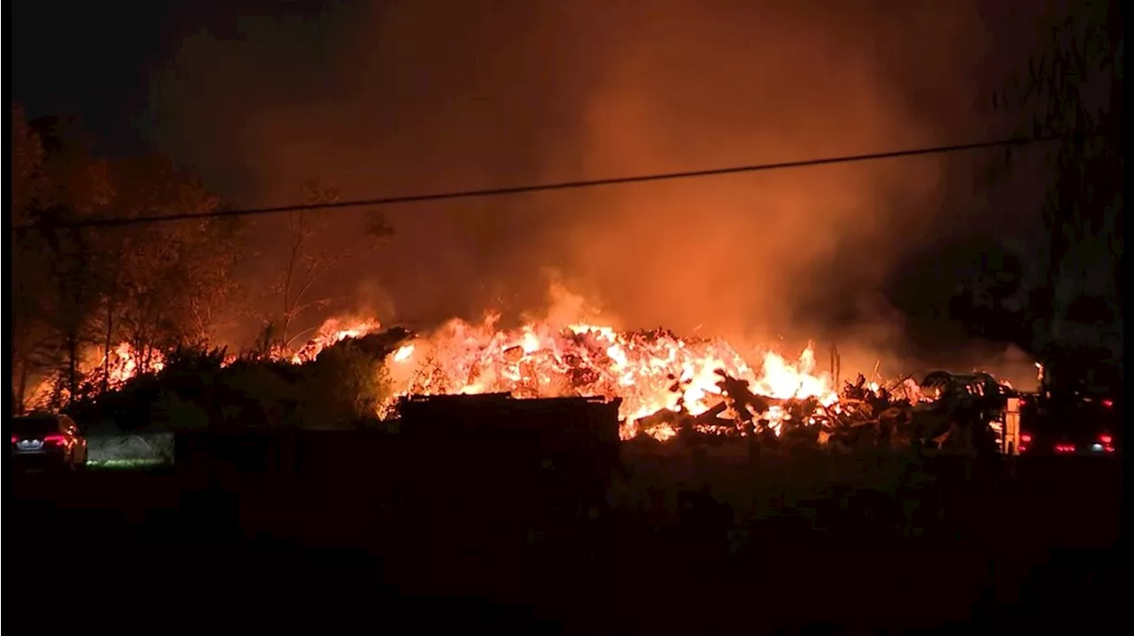 Fire at Spring Branch construction site continues to burn