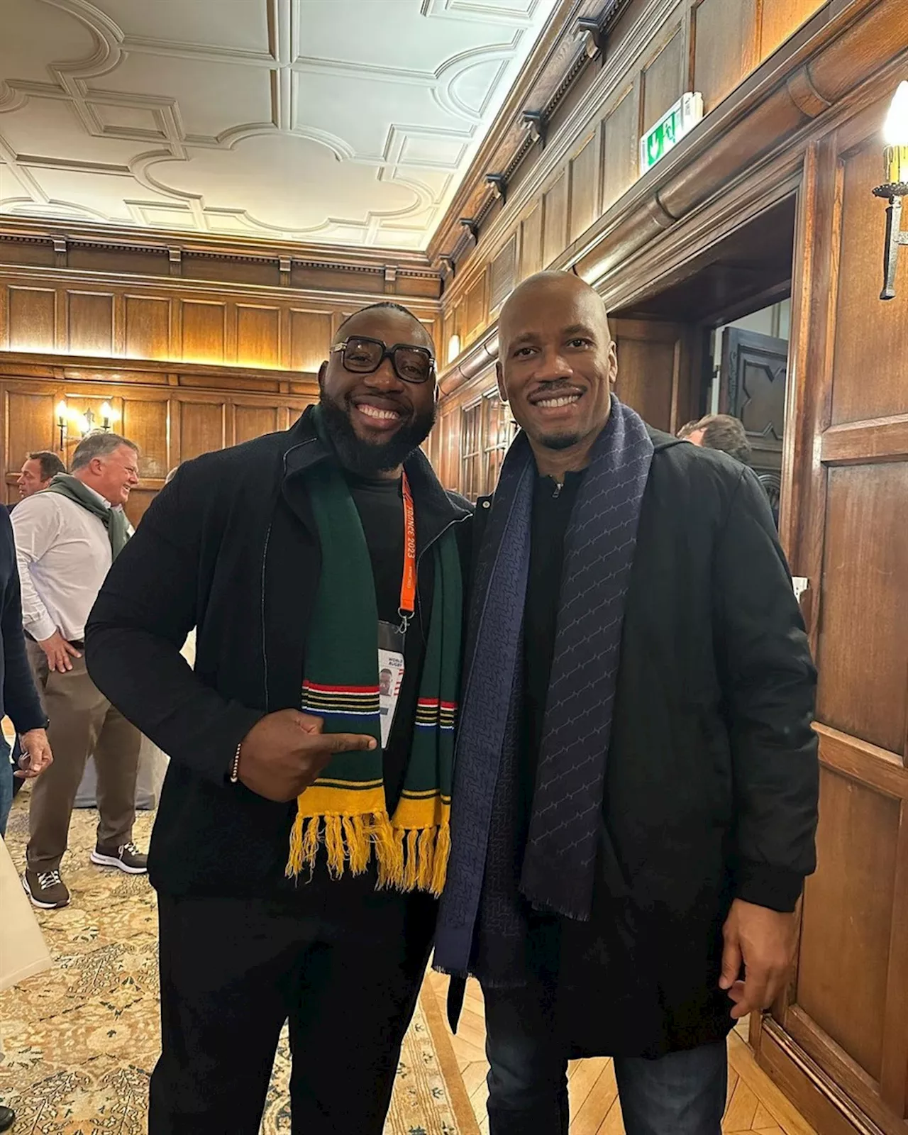 Drogba rubs shoulders with Springbok royalty