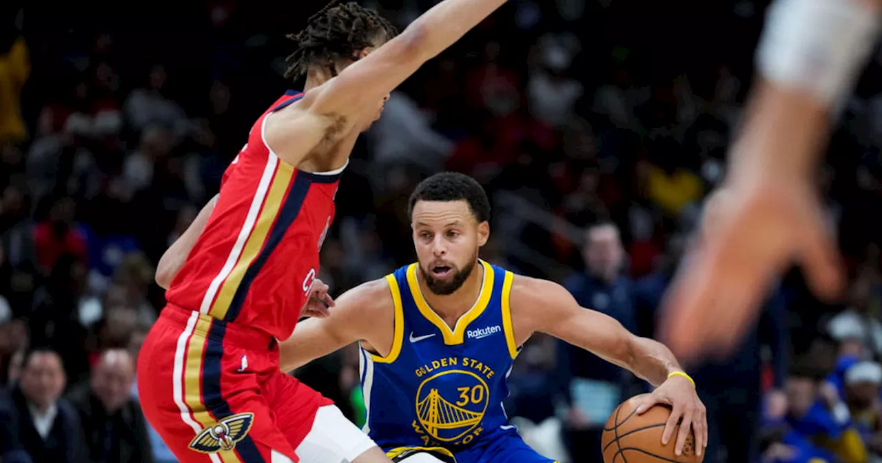 Curry hits 7 3-pointers, scores 42, as the Warriors roll past the Pelicans 130-102.