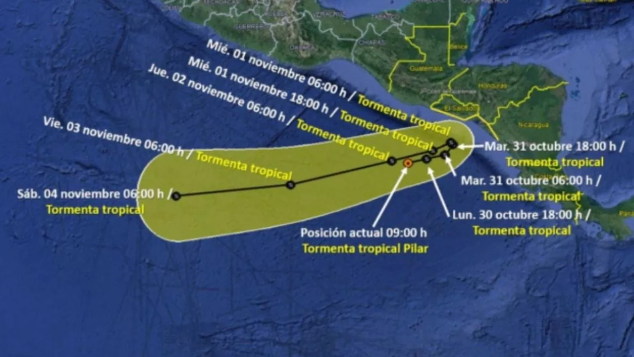 Tormenta tropical Pilar amenaza las zonas costeras de Costa Rica, Nicaragua y Guatemala