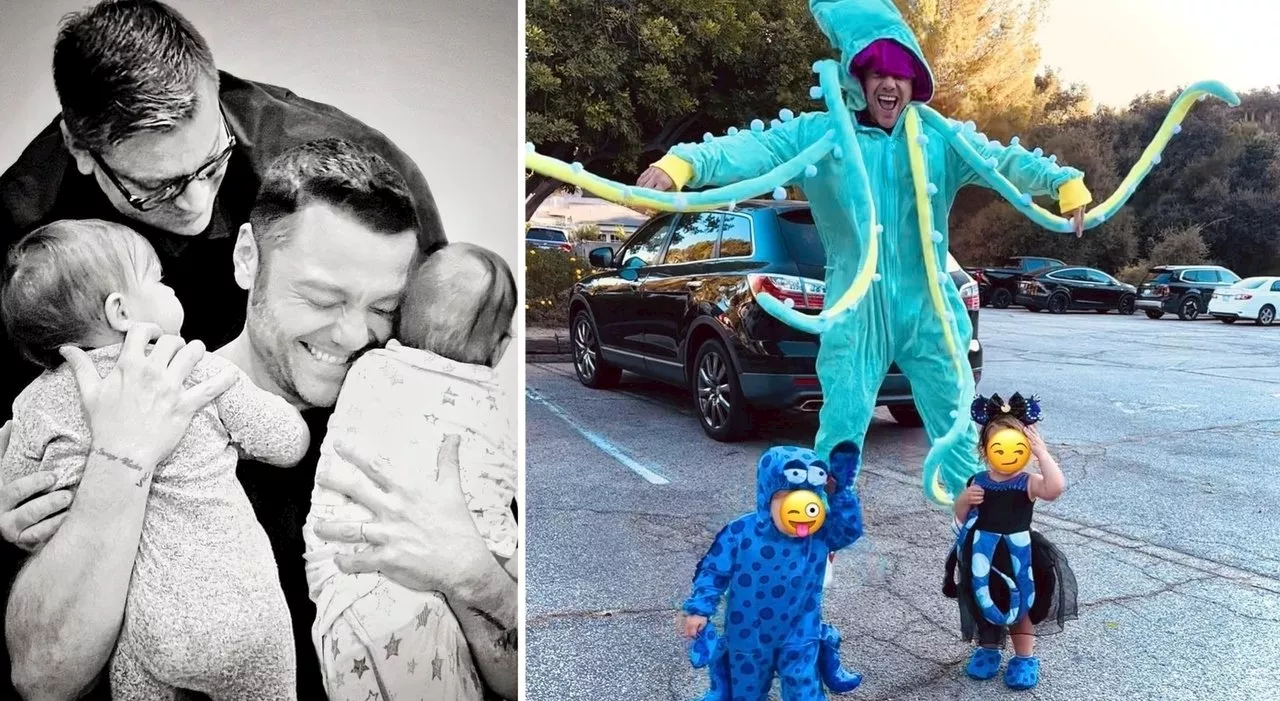 Tiziano Ferro, Halloween da papà single con i figli Margherita e Andreas: il travestimento è tutto da ridere