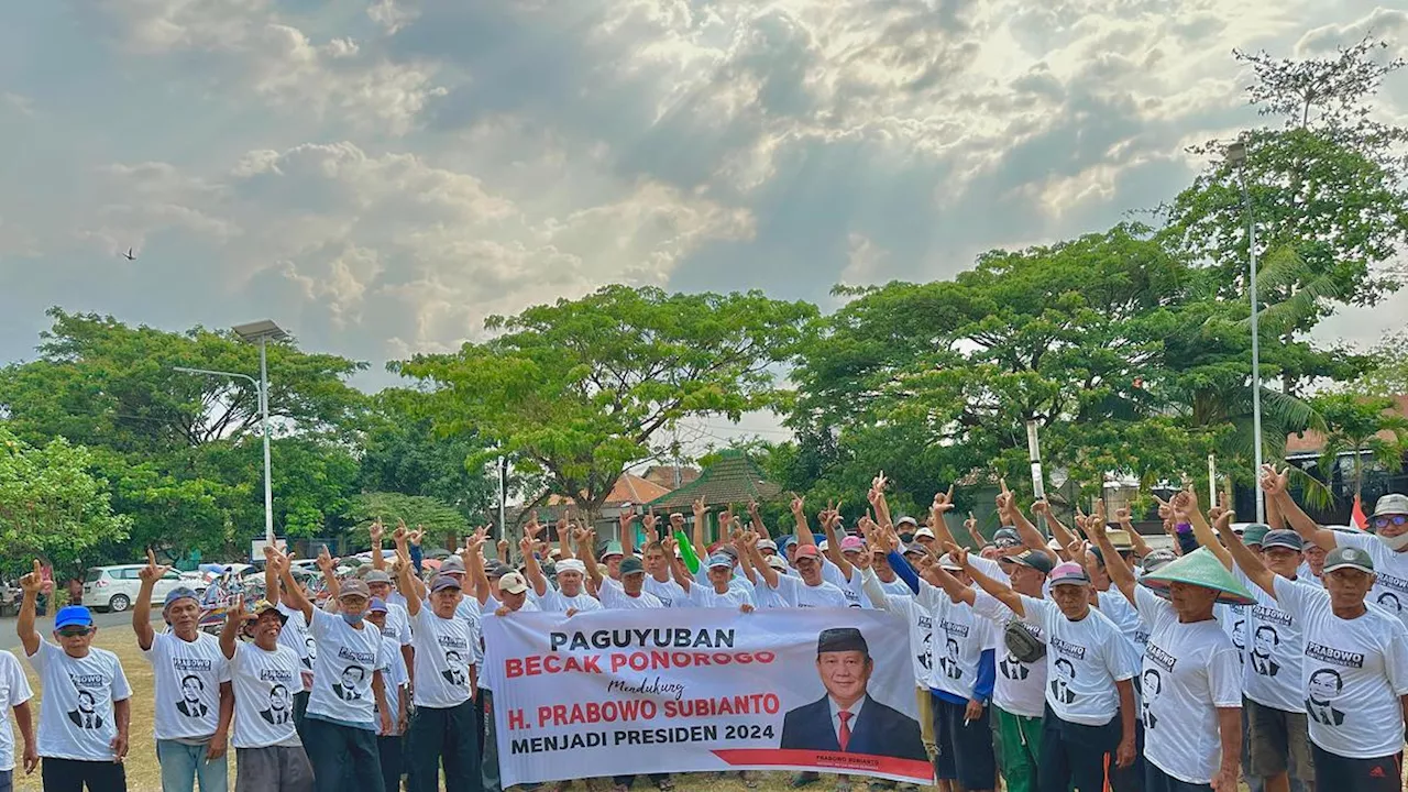 Deklarasi Dukungan, Paguyuban Becak Ponorogo Ketuk Hati Prabowo untuk Sejahterakan Rakyat