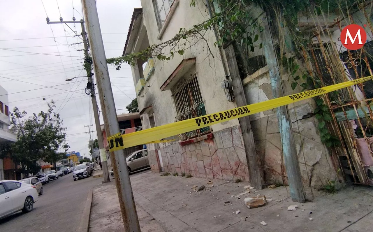 Caen pedazos de edificio en Ciudad Madero por entrada de 'norte'