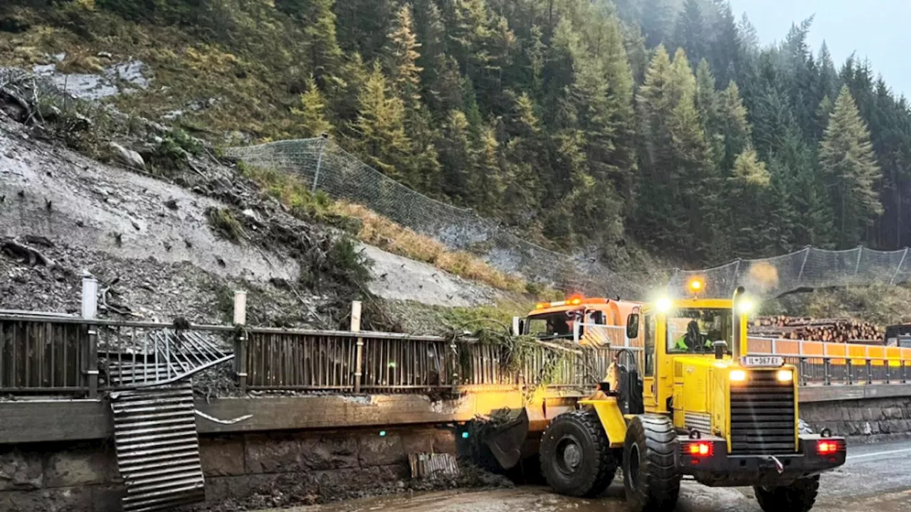 Murenabgang auf der Brennerautobahn in Tirol