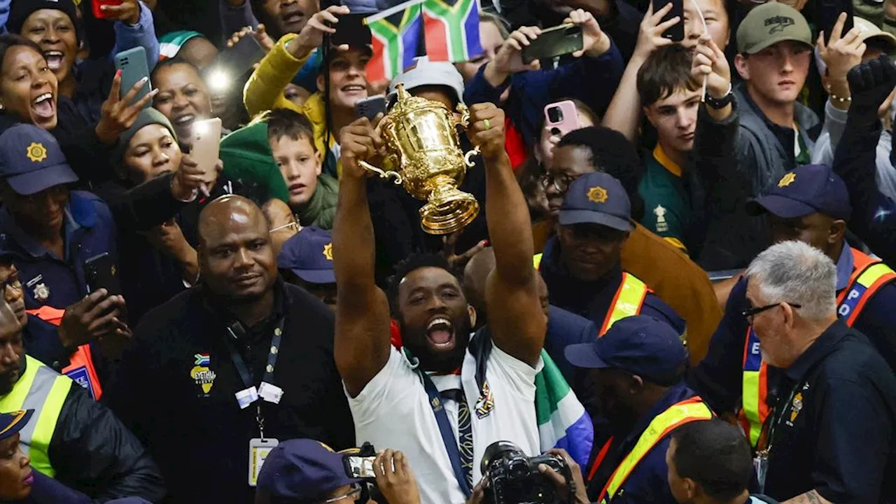 Heldenonthaal Zuid-Afrikaanse rugbyers na wereldtitel: nationale feestdag in verschiet