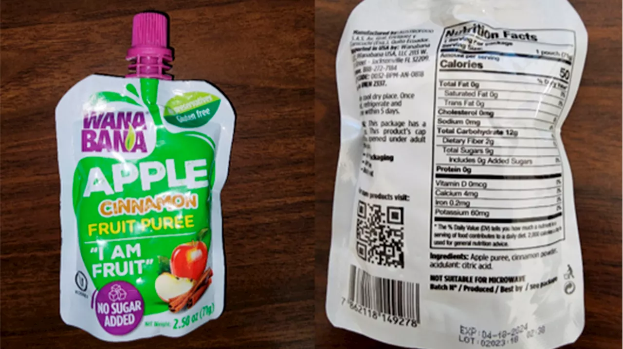 FDA warns that WanaBana fruit pouches contain high lead levels, endangering children