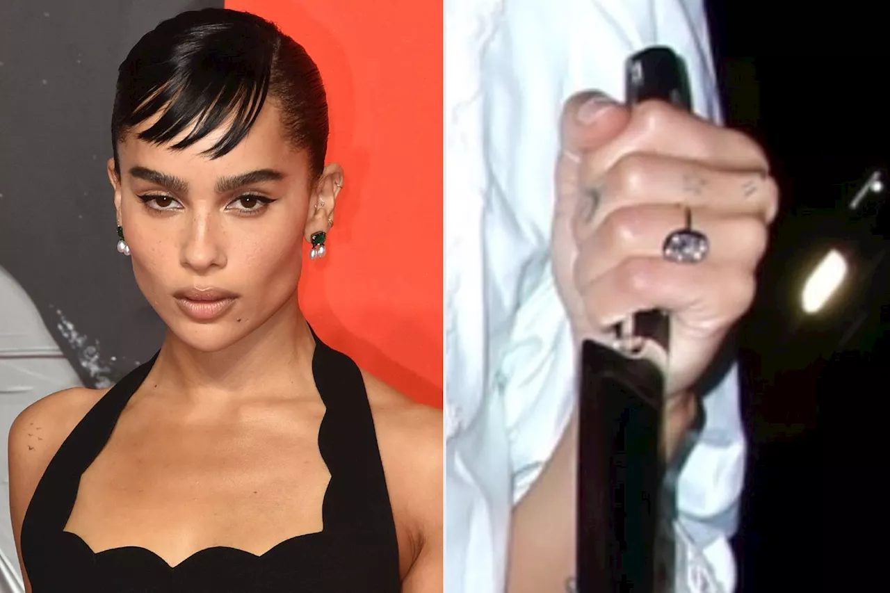 Zoë Kravitz Secretly Wore Her Engagement Ring to Kendall Jenner’s Halloween Party — See the Ring Up Close!