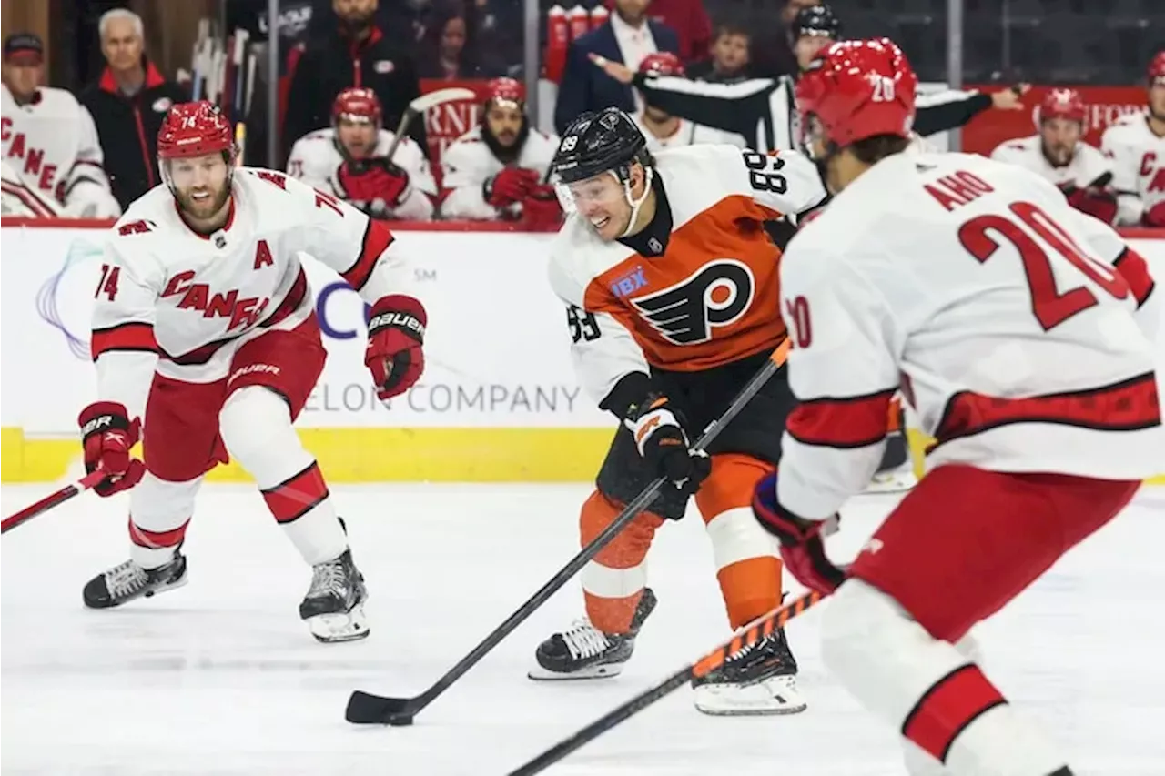 Flyers’ power play stays cold in 3-2 loss to Hurricanes