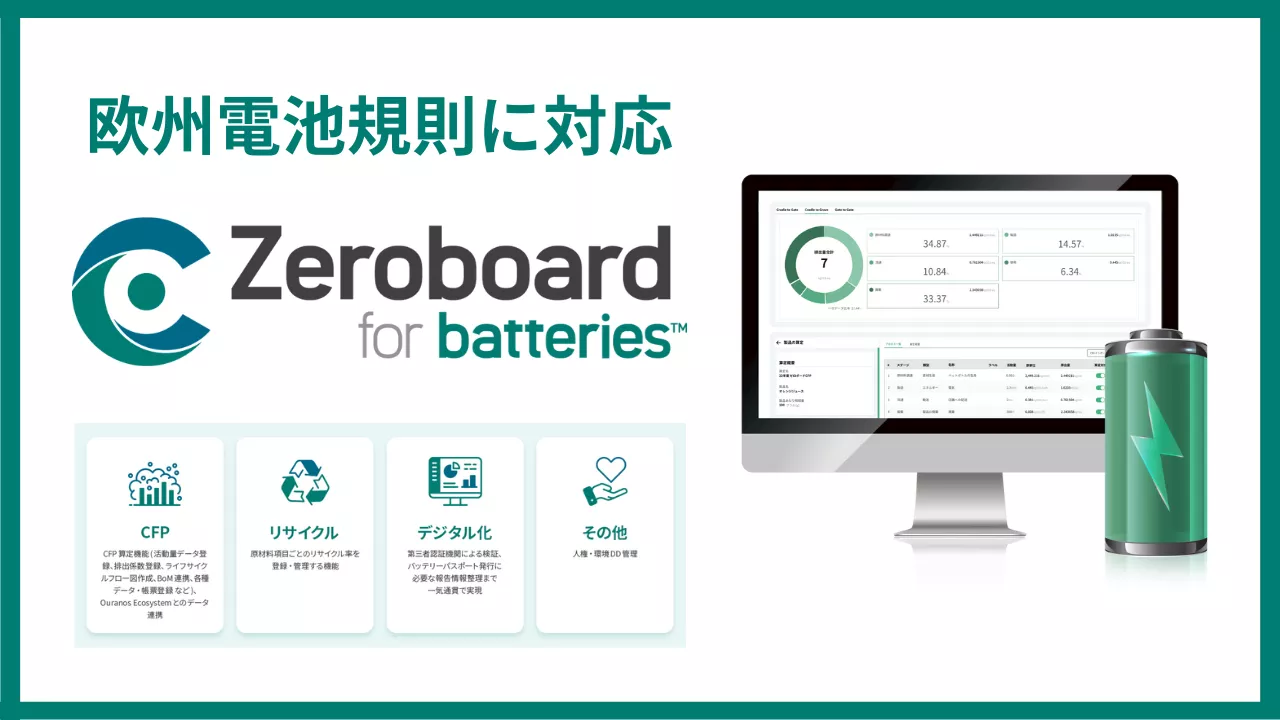 ゼロボード、欧州電池規則対応のためのクラウドサービス「Zeroboard for batteries」を開発